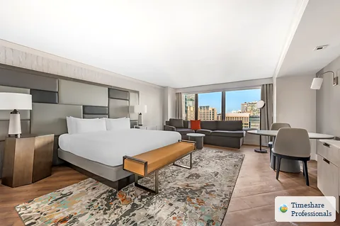 Example bedroom at Hilton Grand Vacation Chicago Downtown Magnificent Mile